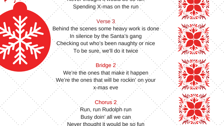 Help Wanted! We need four lines for our X-mas song