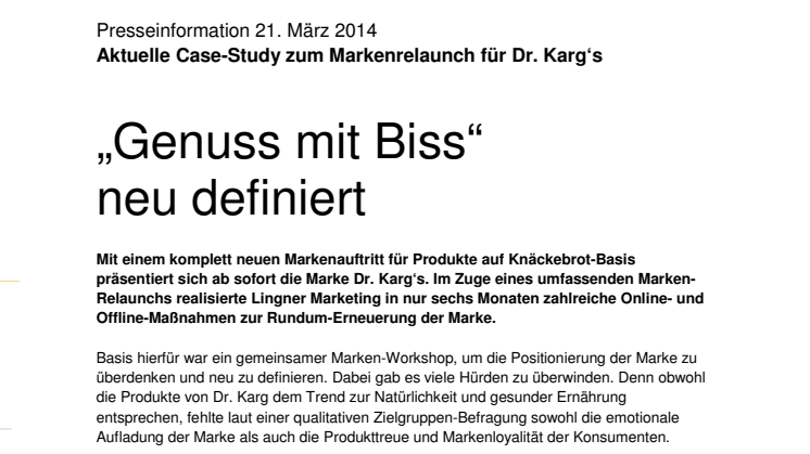 „Genuss mit Biss“  neu definiert