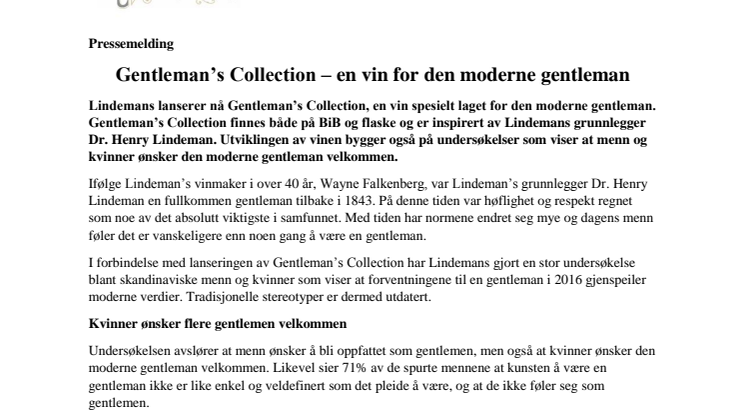 Gentleman’s Collection – en vin for den moderne gentleman