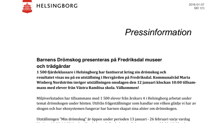 ​Barnens Drömskog presenteras på Fredriksdal museer och trädgårdar