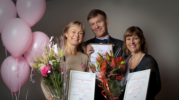 Hjältar i bröstcancervården belönas – Eva Alm, Jonas Bergh och Elisabeth Stolpe Rados