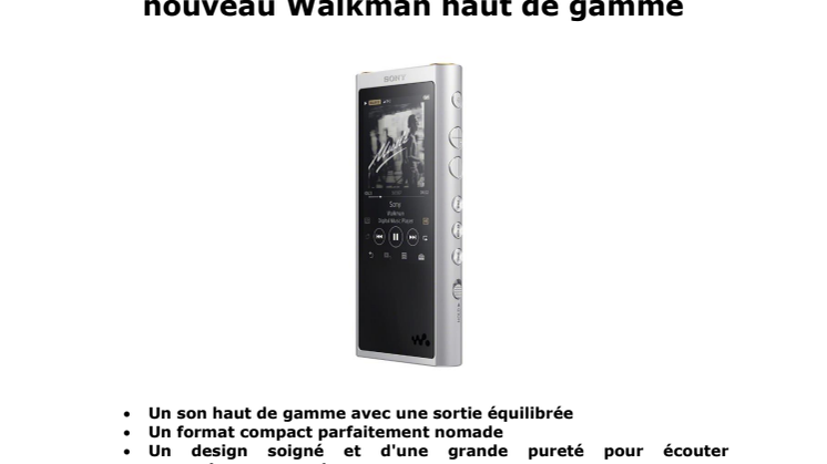 Sony complète sa série ZX avec un nouveau Walkman haut de gamme
