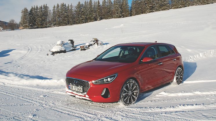 Nye Hyundai i30 på fjellet