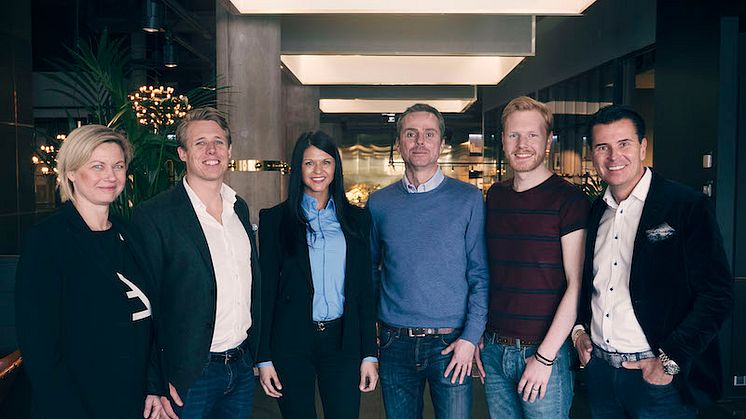 Petra Arrenäs, kontorsansvarig Appcorn, Sebastian Wendéus, förvärvsansvarig Consid, Anita Beslic, rekryteringsansvarig Consid, Mårten Nilsson, vd Appcorn, Martin Alléus, grundare och teknisk chef Appcorn, Peter Hellgren, vd Consid. 