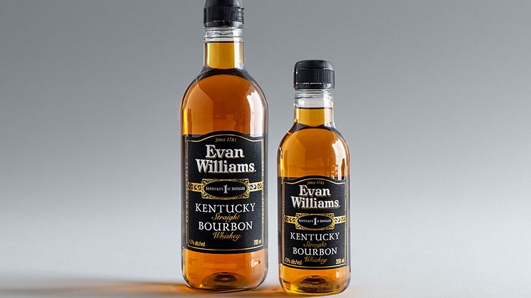 Bourbonklassiker i ny kostym, Evan Williams Extra Aged nu på PET-flaska.