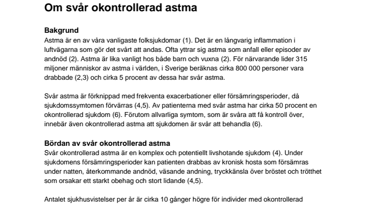 Om svår okontrollerad astma