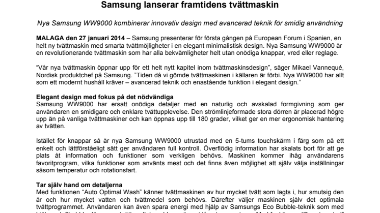 Samsung lanserar framtidens tvättmaskin 