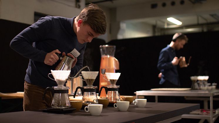 David Sekkelsten Dale fra Fredrikstad under forberedelsene til Brewers Cup. David gikk videre til finalen lørdag 1. mars.