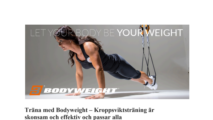 Träna med Bodyweight – Kroppsviktsträning är skonsam, effektiv och passar alla
