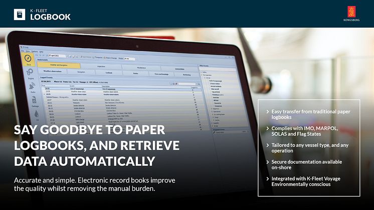 K-Fleet Logbook is part of the K-Fleet suite of Marine Fleet Management Software 