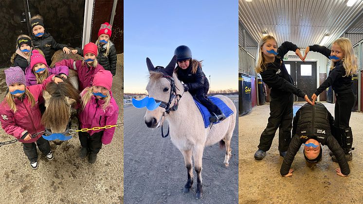 Glada elever på Solängets travskola, den travskola som samlade in den högsta summan i travskoleutmaningen.