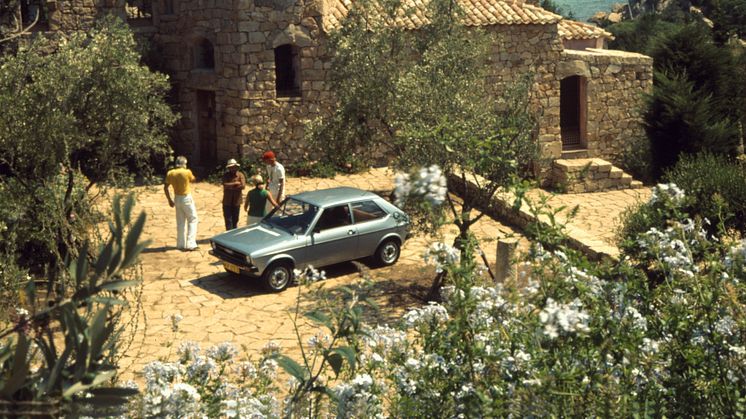 Audi 50 ved presseeventet på Sardinien i sommeren 1974