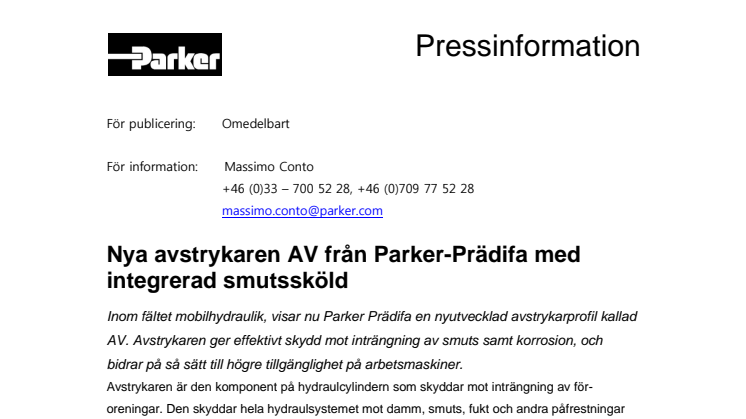 Nya avstrykaren AV från Parker-Prädifa med integrerad smutssköld