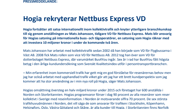 Hogia rekryterar Nettbuss Express VD