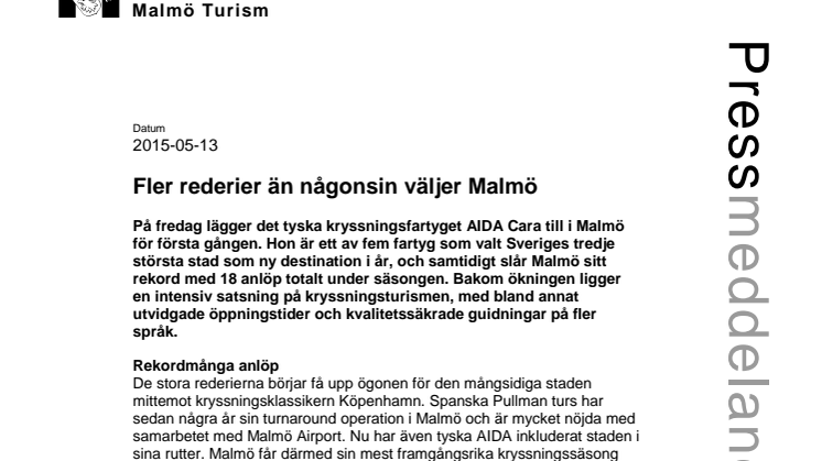 Fler rederier än någonsin väljer Malmö