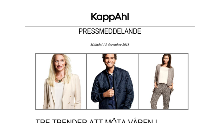 KappAhl 2014 - tre trender att möta våren i