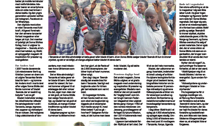 Artikel: Stadig behov for trykte kristne magasiner i Tanzania