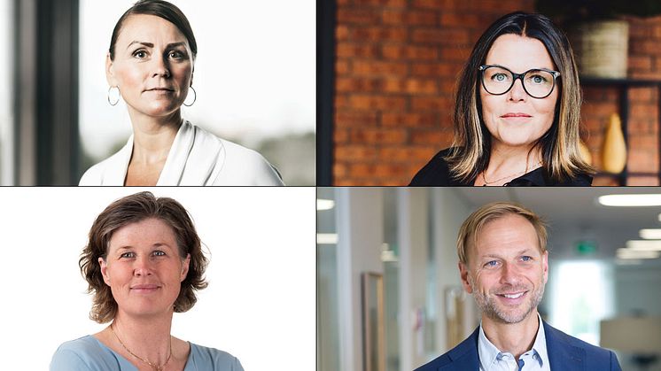 Julia Strandberg, Inkluderingsbyrån, Anna Rosengren, ALMI, Kerstin Granath, Areal och Björn Rinstad, Leksands Sparbank deltar i spännande paneldiskussion