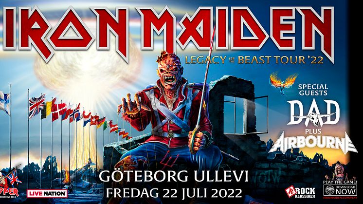 ​IRON MAIDEN EUROPEAN LEGACY OF THE BEAST SUMMER 2021 TOUR – FLYTTAS FRAM TILL 2022