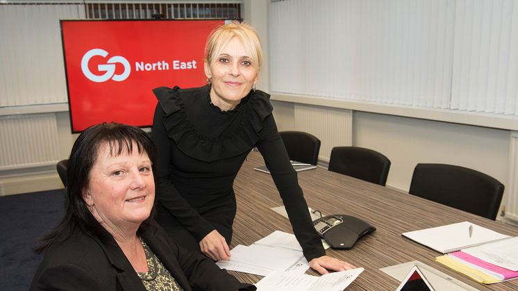 Shirley Connell and Stephanie Young at Go North East