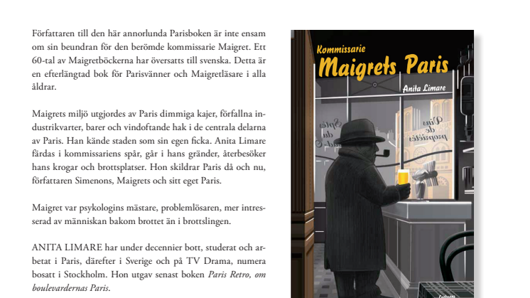 "Kommissarie Maigrets Paris". Anita Limare går i den berömde kommissariens fotspår