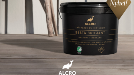 Alcro Bestå Briljant - en fyllig fasadfärg av högsta kvalitet