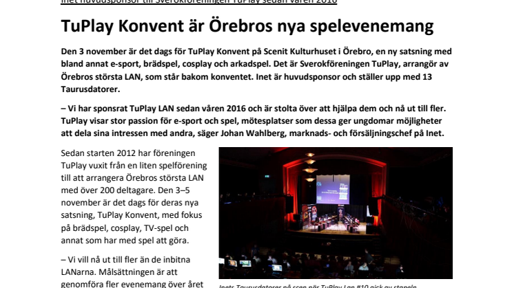 TuPlay Konvent är Örebros nya spelevenemang