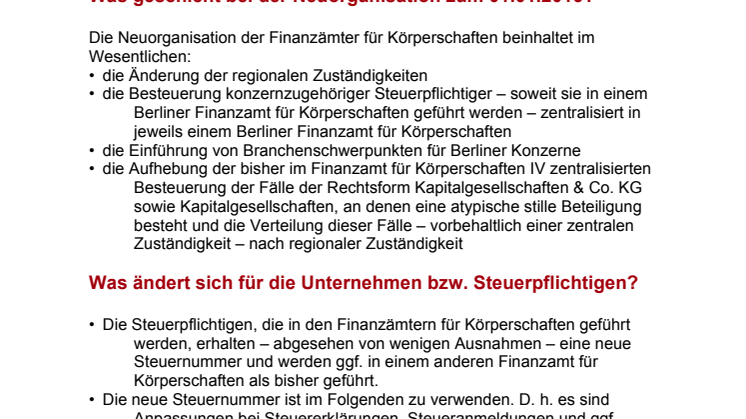 Neue Steuernummer ab 1. Januar 2016  in Berlin. Alle Gesellschaften mit beschränkter Haftung erhalten neue Steuernummern - was zu beachten ist!