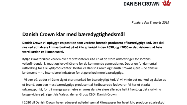 Danish Crown klar med bæredygtighedsumdelding
