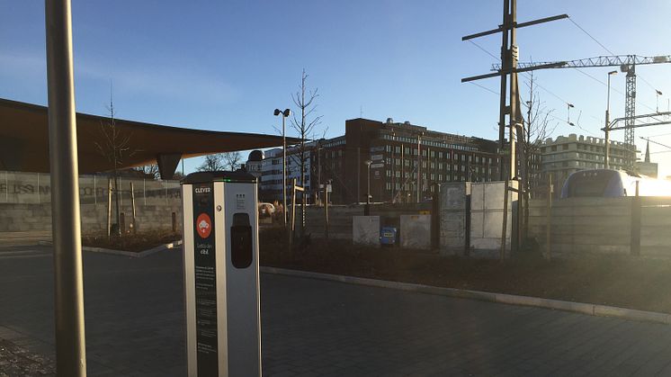 CLEVER laddstation vid Knutpunkten i Helsingborg