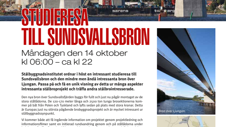 Inbjudan studieresa till Sundsvallsbron