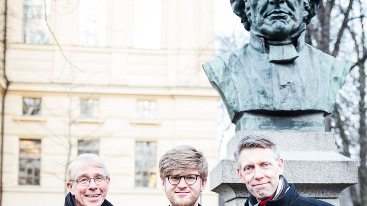 Förbundsrektor Åke Marcusson, nyvald förbundsordförande Vidar Aronsson och avgående förbundsordförande Jonatan Hjort (2011-2017) Foto: Anna Ledin Wirén