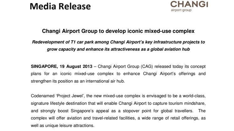 Changi Airport Group to develop iconic mixed-use complex