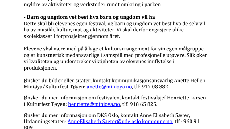 Miniøya lager ny festival for unge!
