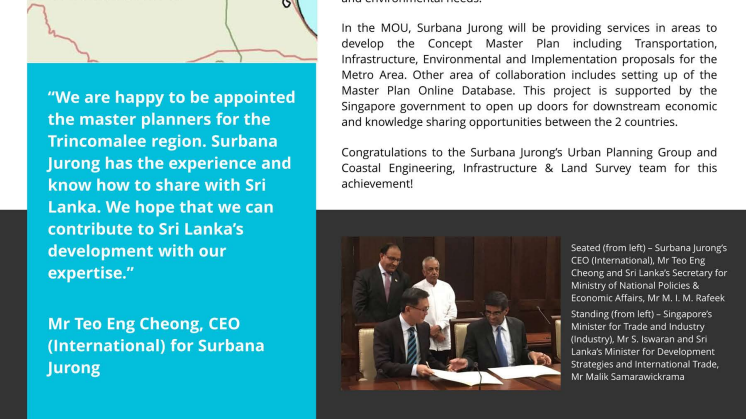 ​Surbana Jurong inks MOU with Sri Lanka to develop Trincomalee