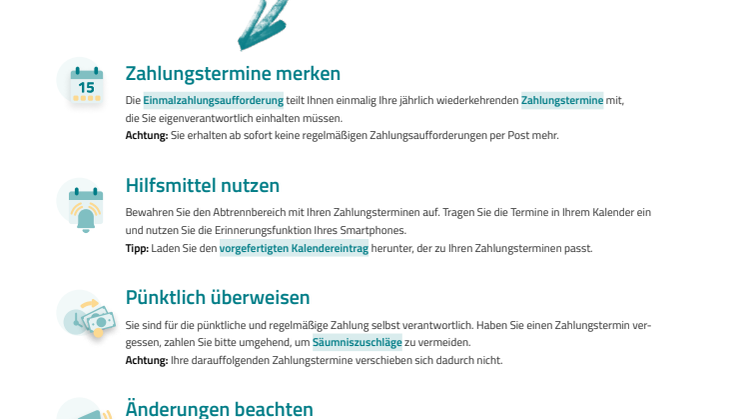 Factsheet Einmalzahlungsaufforderung