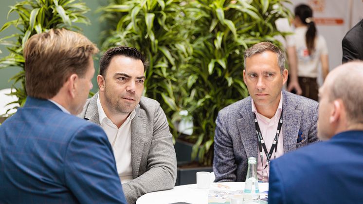 CEO Kaloyan Velichkov (2nd left) at Intersolar 2025