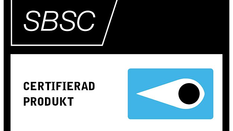SBSC-certifikatsmärke – certifierad produkt enligt relevant norm