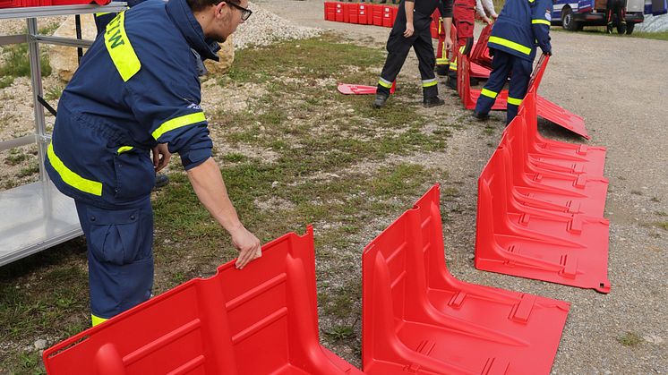 Hochwassertraining bei der LEW in Gersthofen