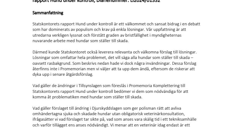 Svenska Kennelklubben_Statskontorets rapport Hund under kontroll m fl.pdf