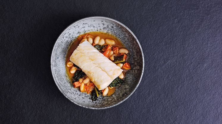 Chef Michel Roux's stewed Skrei cod with cannellini beans and chorizo.jpg