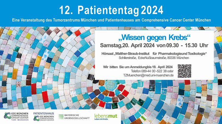 Patiententag „Wissen gegen Krebs“ am 20. April in München - Vorträge Diskussionen & Workshops für Betroffene