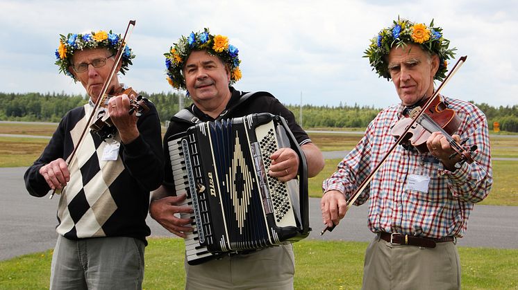 Levande musik vid välkomnandet på Jönköping flygplats