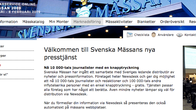 7.000 utställare får ny presstjänst när Svenska Mässan väljer Newsdesk