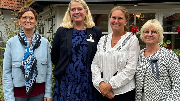 Birgitta Bisholt, professor och prefekt vid RKH, Susanne Georgsson, professor och rektor vid RKH, Maria Haak, professor och vice-rektor för forskning, HKR och Anna-Karin Edberg, professor och studierektor för forskarutbildningen i vårdvetenskap, HKR