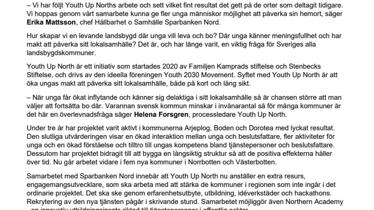 PM Youth Up North_Nytt samarbete ska ge unga ökat inflytande i hemkommunerna.pdf