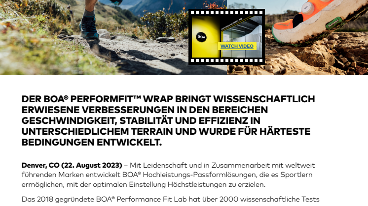 Perform Fit Wrap - Press Kit