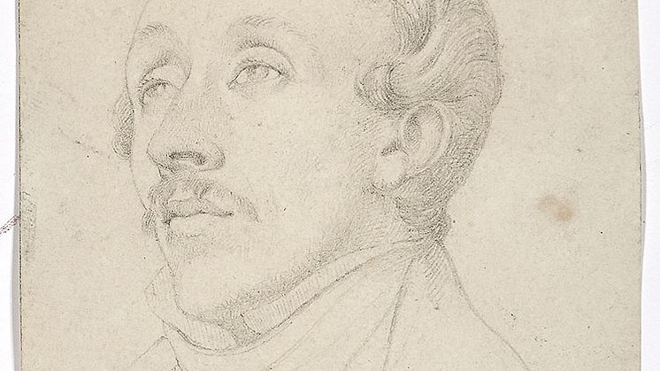 Albert Küchler- Portræt af H.C. Andersen (1805-1875), 1834. Signeret. Bly på papir. 11 x 8 cm.jpg