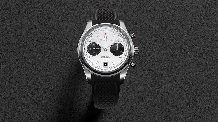 Royal Steel Chronograph 40mm White, rubber - Sjöö Sandström.jpg