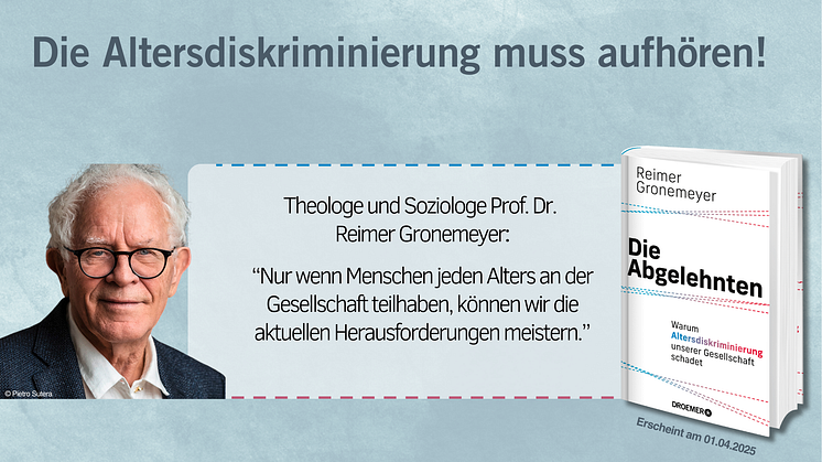2.-4. April: Dt. Seniorentag! Alt und wertlos - jung und skrupellos? Reimer Gronemeyer über Altersdiskriminierung 